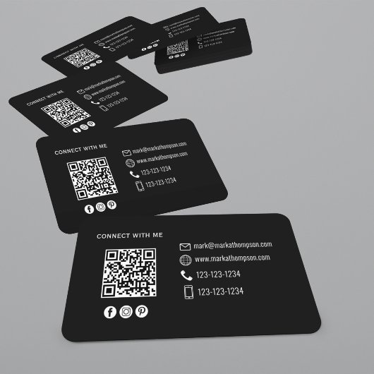 Modern Minimal QR Code Photo Profile Card Visitekaartje