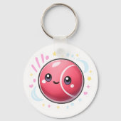 “Modern Minimal Red Ball Keychain | Pink & Blue Li (Voorkant)