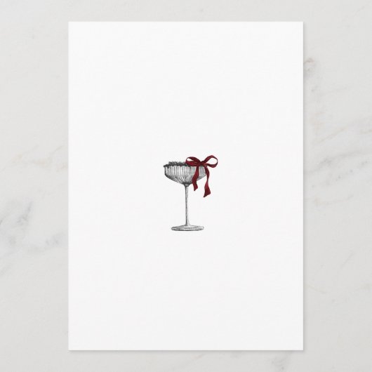 Modern Minimal Red Burgundy Bow Birthday Kaart (Achterkant)