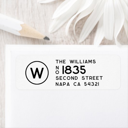 Modern Minimal Return Address Monogram  Etiket (Insitu)