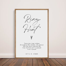 Modern Minimal Ring Hunt Vrijgezellenfeest Game Si Poster