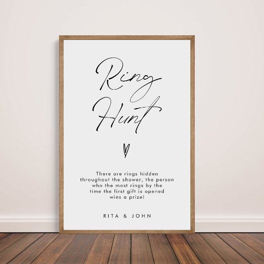 Modern Minimal Ring Hunt Vrijgezellenfeest Game Si Poster