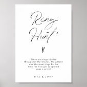 Modern Minimal Ring Hunt Vrijgezellenfeest Game Si Poster (Voorkant)