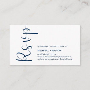 Modern minimal, RSVP, Navy Blue, reageren Informatiekaartje
