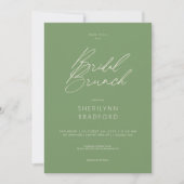 Modern Minimal Sage Green Bridal Brunch Kaart (Voorkant)