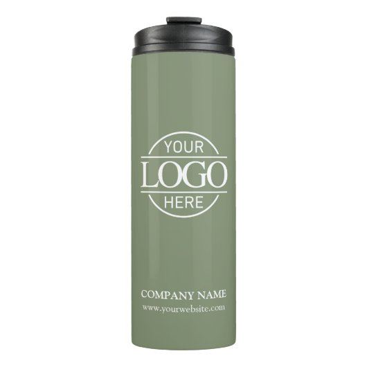Modern Minimal Sage Green Company Business Logo Thermosbeker (Voorkant)