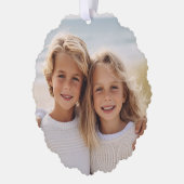 Modern Minimal Sage Green - Kerst 3 Foto Ornament Kaart (Links)