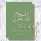 Modern Minimal Sage Groen Vrijgezellenfeest Kaart