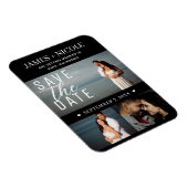Modern Minimal Save the Date Wedding 3 foto's Magneet (Rechterzijde)