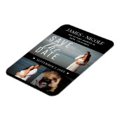 Modern Minimal Save the Date Wedding 3 foto's Magneet (Linkerzijde)