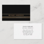 Modern Minimal Schwarz Gold Visitekaartje (Voorkant / Achterkant)