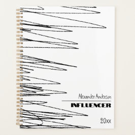 Modern Minimal Scribble Zwart-wit Abstract Planner