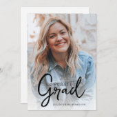 Modern Minimal Script Afstuderen Foto Aankondiging (Voorkant / Achterkant)