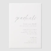 Modern Minimal Script-Afstuderen partij Vellum Uitnodigingen (Voorkant)