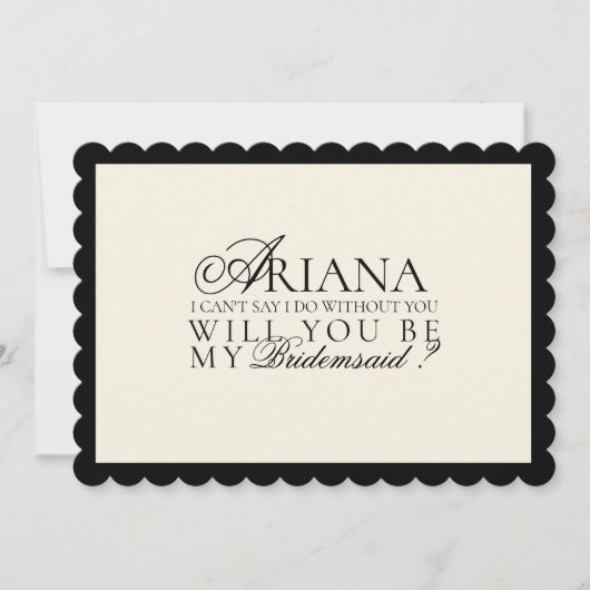 Modern Minimal Script Bridesmaid Proposal Kaart (Voorkant)