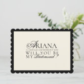 Modern Minimal Script Bridesmaid Proposal Kaart (Staand voorkant)