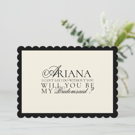Modern Minimal Script Bridesmaid Proposal Kaart (Staand voorkant)