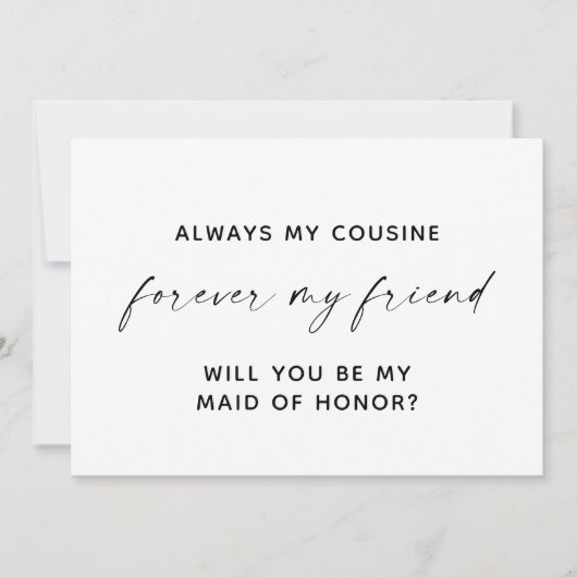Modern Minimal Script Bridesmaid Proposal Kaart (Voorkant)