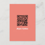 Modern Minimal Script Coral Pink Wedding Details Informatiekaartje (Achterkant)