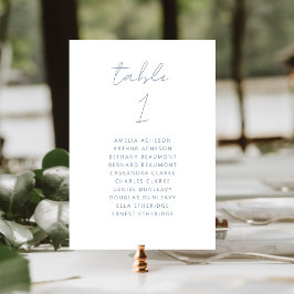 Modern Minimal Script Dusty Blue Wedding Kaart