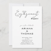 Modern Minimal Script Engagement Party Invitation Kaart (Voorkant)