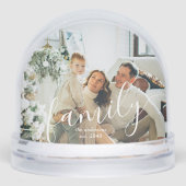 Modern Minimal Script Family 2 Photo Sneeuwbol (Voorkant)