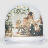 Modern Minimal Script Family 2 Photo Sneeuwbol (Achterkant)