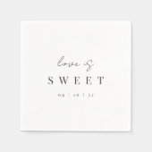 Modern Minimal Script Love is Sweet Wedding Servet (Voorkant)
