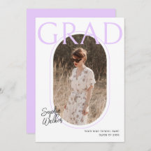 Modern Minimal Script Mauve Photo Graduation Party