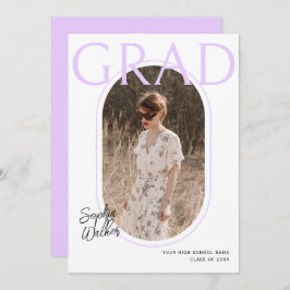Modern Minimal Script Mauve Photo Graduation Party Kaart