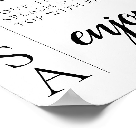 Modern Minimal Script Mimosa Bar Bord Poster (Hoek)