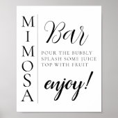Modern Minimal Script Mimosa Bar Bord Poster (Voorkant)