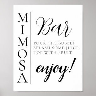 Modern Minimal Script Mimosa Bar Bord Poster