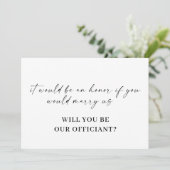 Modern Minimal Script Officiant Proposal Kaart (Staand voorkant)