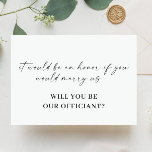 Modern Minimal Script Officiant Proposal Kaart