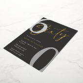 Modern Minimal Script Sixty 60th Birthday Party Folie Uitnodiging (Gedraaid)