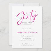 Modern Minimal Script Sixty 60th Birthday Party Kaart (Voorkant)