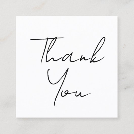 modern minimal script thank you for your order vierkante visitekaartje (Voorkant)
