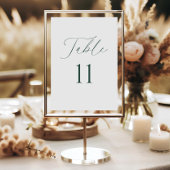 Modern Minimal Script Wedding Table Number Card Kaart