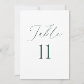 Modern Minimal Script Wedding Table Number Card Kaart (Achterkant)