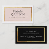 MODERN MINIMAL sierlijke gouden rand zwart bord ro Visitekaartje (Voorkant / Achterkant)