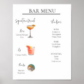 Modern Minimal Signature Drink Cocktail Bar Sign Poster (Voorkant)