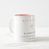 Modern Minimal Simple Blush Heart Bloemenmeisje Gi Tweekleurige Koffiemok (Voorkant links)
