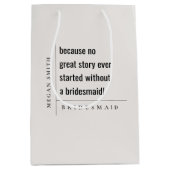 Modern Minimal Simple Bold Classy bruidsmeisje cad Medium Cadeauzakje (Voorkant)