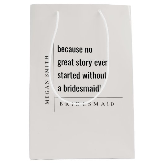 Modern Minimal Simple Bold Classy bruidsmeisje cad Medium Cadeauzakje (Voorkant)