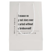 Modern Minimal Simple Bold Classy bruidsmeisje cad Medium Cadeauzakje (Achterkant)
