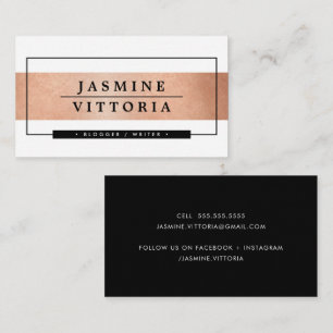 MODERN MINIMAL Simple border roos gouden band zwar Visitekaartje