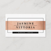 MODERN MINIMAL Simple border roos gouden band zwar Visitekaartje (Voorkant)