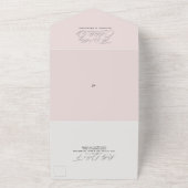 Modern Minimal Simple Dusty Roos bruiloft All In One Uitnodiging (Buitenkant)