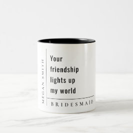Modern Minimal Simple Friendship Bruidsmeisje Gift Tweekleurige Koffiemok